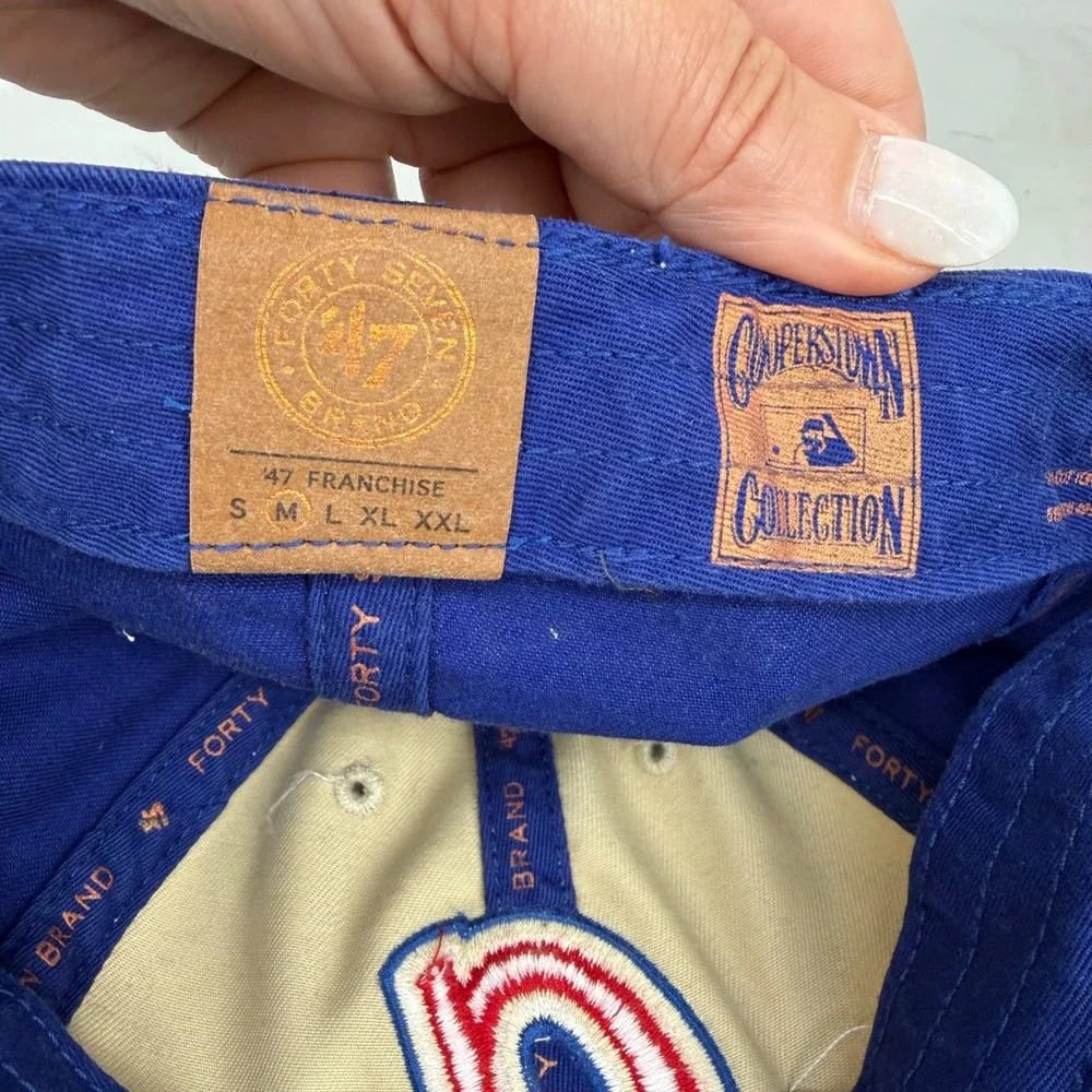 Vintage 47 Brand Atlanta Braves Cooperstown Collection Hat Blue Cream Mens M